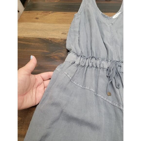 Young Fabulous & Broke Alex Linen Rayon Jumpsuit Solid Gray Drawstring Size S - Picture 3 of 12